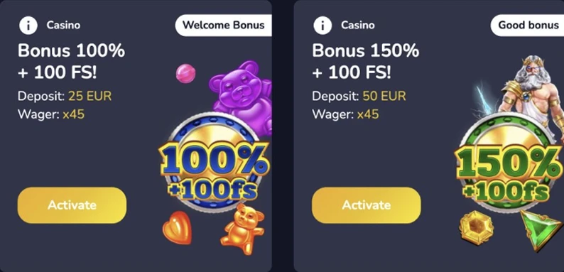 MaxiSpin welcome bonus offers
